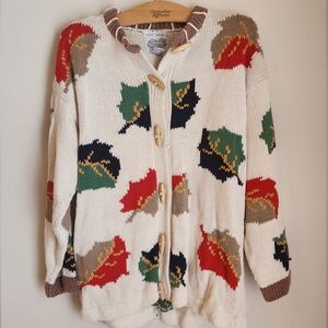 Vintage Handknit Cardigan Sweater Small Medium